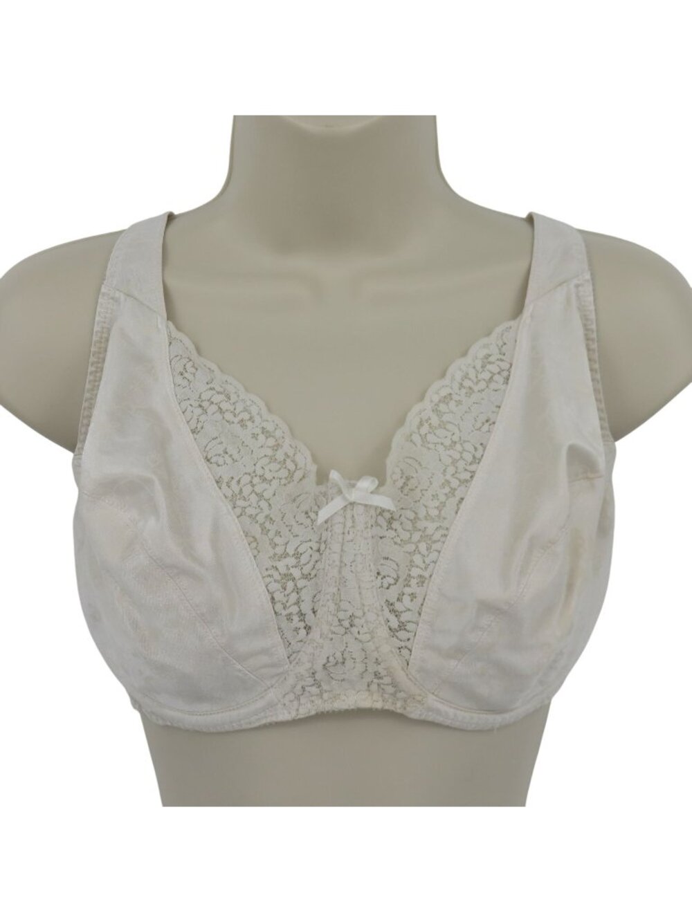 Playtex 40D 4422 Secrets Lifts Support Underwire Bra Floral Flower Unlined Cream